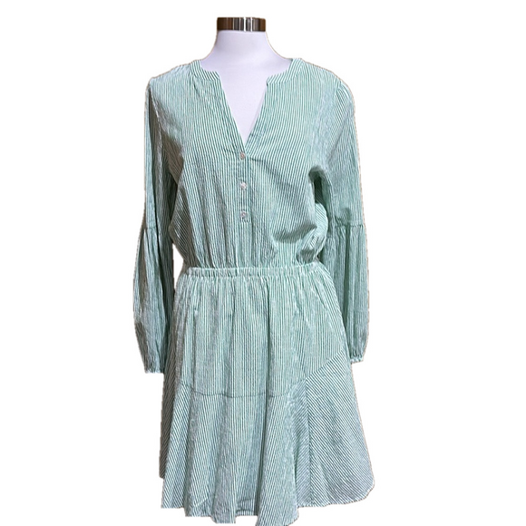 Lilly Pulitzer Women's Size 12 Carla Green Harbor Stripe Dress Long Sleeve - NWT - Picture 3 of 8